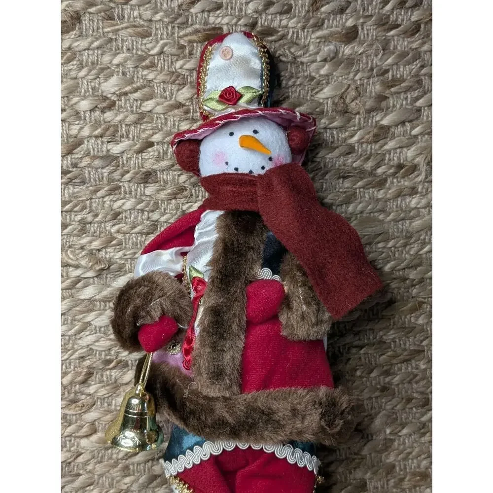 Vintage Christmas Snowman Felt Faux Fur Free Standing Figurine Holiday Decor 17